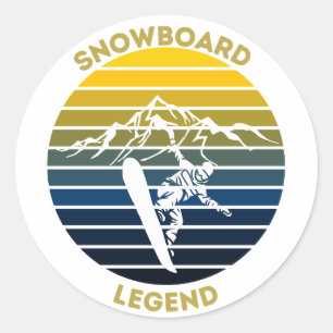 Snowboard Legende Runder Aufkleber