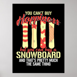 Snowboard macht mich glücklich poster