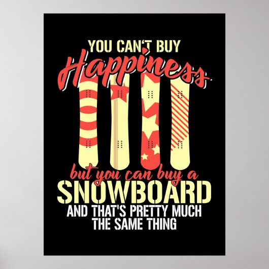 Snowboard macht mich glücklich poster (Vorne)
