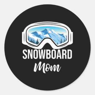 Snowboard-Mama Winter Snowboarden Sportgeschenk Runder Aufkleber