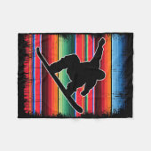 Snowboard Mexican Serape Print Cinco De Mayo Snowb Fleecedecke (Vorderseite (Horizontal))