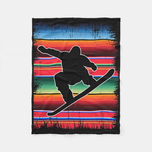 Snowboard Mexican Serape Print Cinco De Mayo Snowb Fleecedecke (Vorderseite)