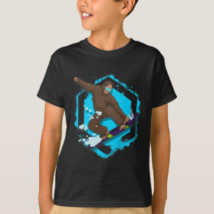 Snowboard mit Bigfoot zum Wintersport T-Shirt