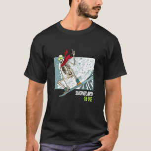 Snowboard mit lustigen Skeletten für Fans von Spor T-Shirt