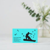Snowboard mit Vögeln: Farbe individuell anpassbar Visitenkarte (Stehend Vorderseite)