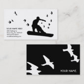 Snowboard mit Vögeln Visitenkarte (Vorne/Hinten)