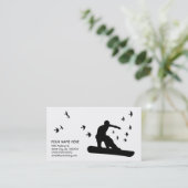 Snowboard mit Vögeln Visitenkarte (Stehend Vorderseite)
