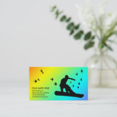 Snowboard mit Vögeln Visitenkarte (Stehend Vorderseite)