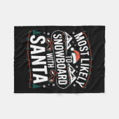 Snowboard mit Weihnachtsschnee - Sport L Fleecedecke (Vorderseite (Horizontal))