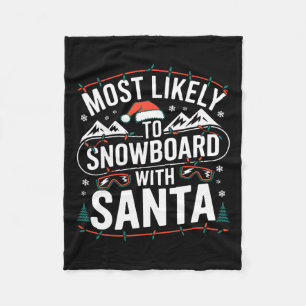 Snowboard mit Weihnachtsschnee - Sport L Fleecedecke