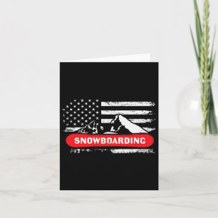 Snowboard Mountain mit amerikanischem Flaggendesig Karte
