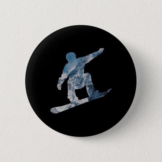 Snowboard Mountain T Shirt - Geschenk für Snowboar Button (Vorderseite)