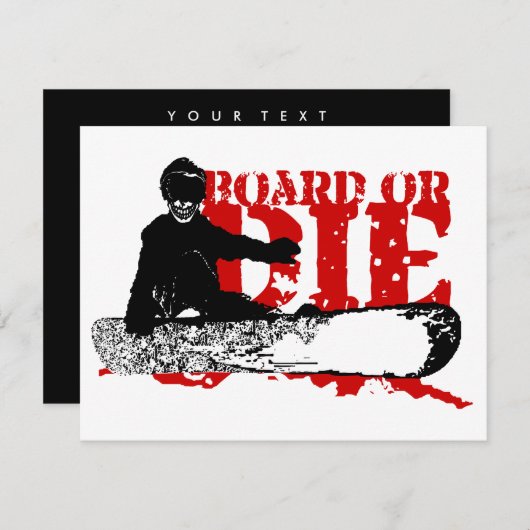 snowBOARD ODER DIE Einladung (Vorne/Hinten)