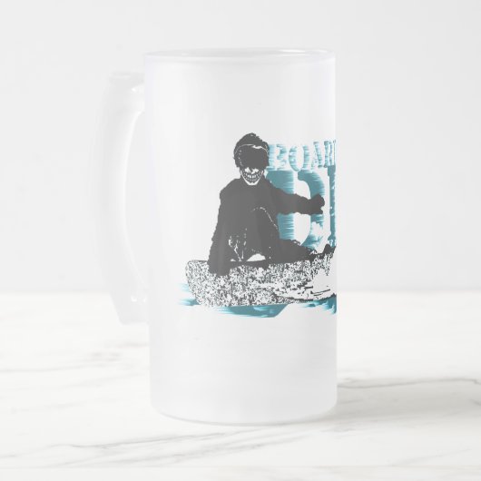 Snowboard ODER DIE Mattglas Bierglas (Vorderseite Links)