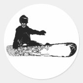 Snowboard ODER DIE Runder Aufkleber (Vorderseite)