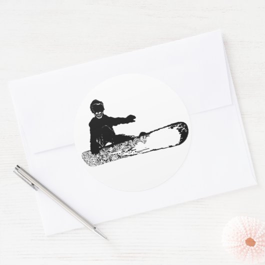 Snowboard ODER DIE Runder Aufkleber (Umschlag)