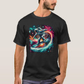 Snowboard on Snowboarder Astronaut Snowboarding T-Shirt (Vorderseite)