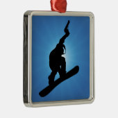 Snowboard Outlaw Silbernes Ornament (Rechts)