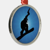 Snowboard Outlaw Silbernes Ornament (Rechts)