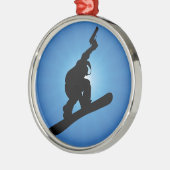 Snowboard Outlaw Silbernes Ornament (Links)