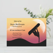 Snowboard-Party Einladung (Stehend Vorderseite)