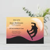 Snowboard-Party Einladung (Stehend Vorderseite)