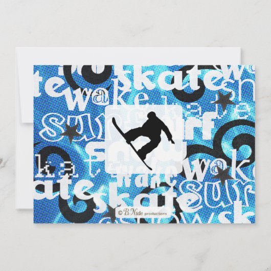 Snowboard-Party Einladung (Rückseite)