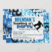 Snowboard-Party Einladung (Vorne/Hinten)
