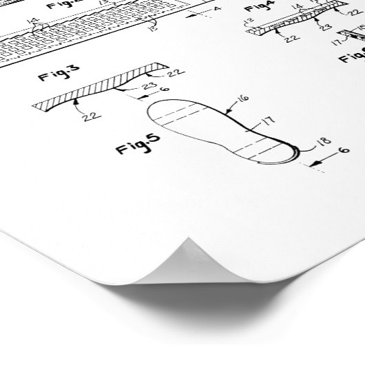 Snowboard-Patent Poster (Ecke)