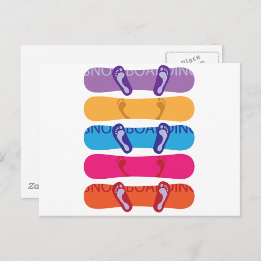 Snowboard Postkarte (Vorne/Hinten)