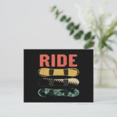 Snowboard Postkarte (Stehend Vorderseite)