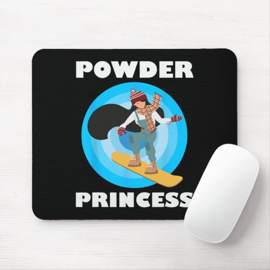 Snowboard Powder Prinzessin Funny Snowboard Girls Mousepad (Mit Mouse)