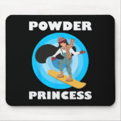 Snowboard Powder Prinzessin Funny Snowboard Girls Mousepad (Vorne)