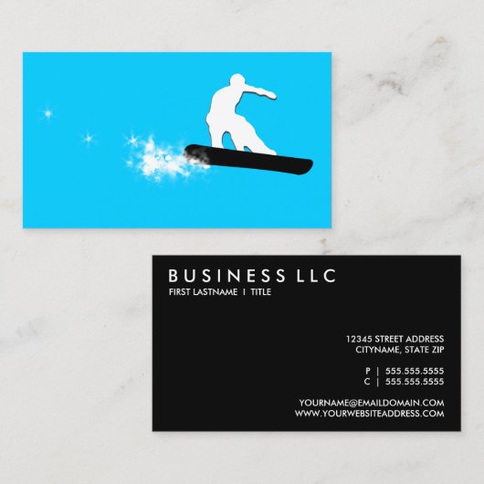 Snowboard-Powder Visitenkarte (Vorne/Hinten)