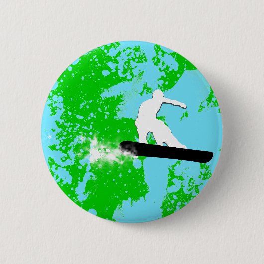 Snowboard. Pulverschnee. Button (Vorderseite)