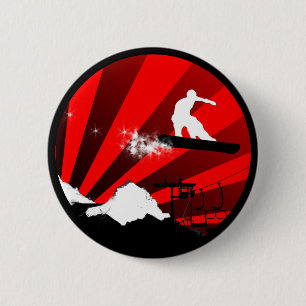 Snowboard. Pulverschnee. Button