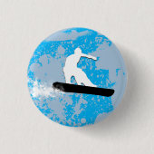 Snowboard. Pulverschnee. Button (Vorderseite)