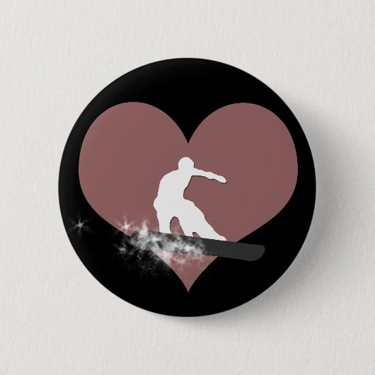 Snowboard. Pulverschnee. Button (Vorderseite)