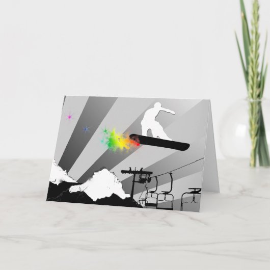 Snowboard. Pulverschnee. Karte (Vorderseite)