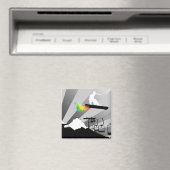 Snowboard. Pulverschnee. Magnet (In Situ (Geschirrspüler))