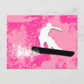 Snowboard. Pulverschnee. Postkarte (Vorderseite)