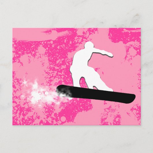 Snowboard. Pulverschnee. Postkarte (Vorderseite)