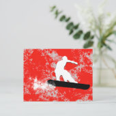 Snowboard. Pulverschnee. Postkarte (Stehend Vorderseite)