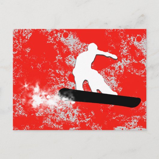 Snowboard. Pulverschnee. Postkarte (Vorderseite)