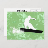 Snowboard. Pulverschnee. Postkarte (Vorne/Hinten)