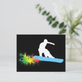 Snowboard. Pulverschnee. Postkarte (Stehend Vorderseite)