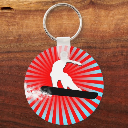 Snowboard. Pulverschnee. Schlüsselanhänger (Vorderseite)