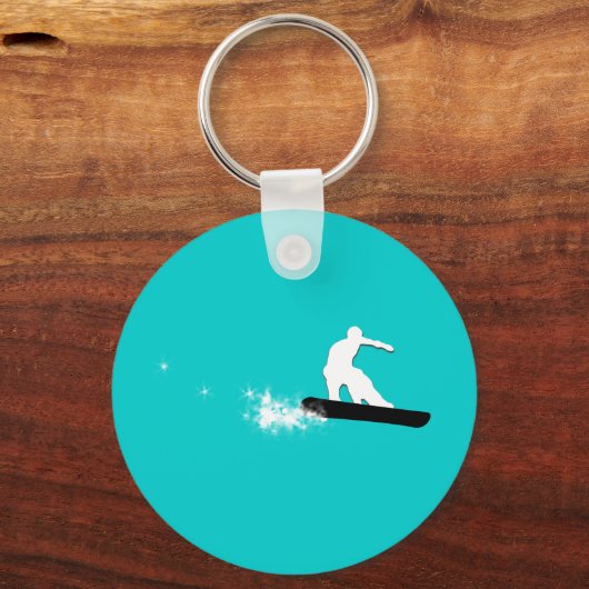 Snowboard. Pulverschnee. Schlüsselanhänger (Vorderseite)