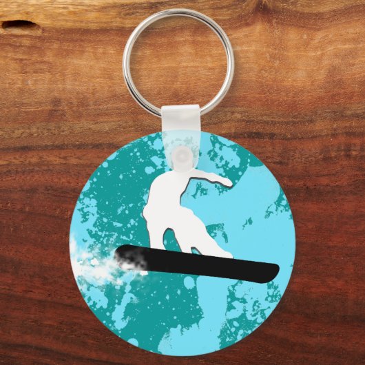 Snowboard. Pulverschnee. Schlüsselanhänger (Vorderseite)