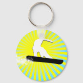 Snowboard. Pulverschnee. Schlüsselanhänger (Vorderseite)